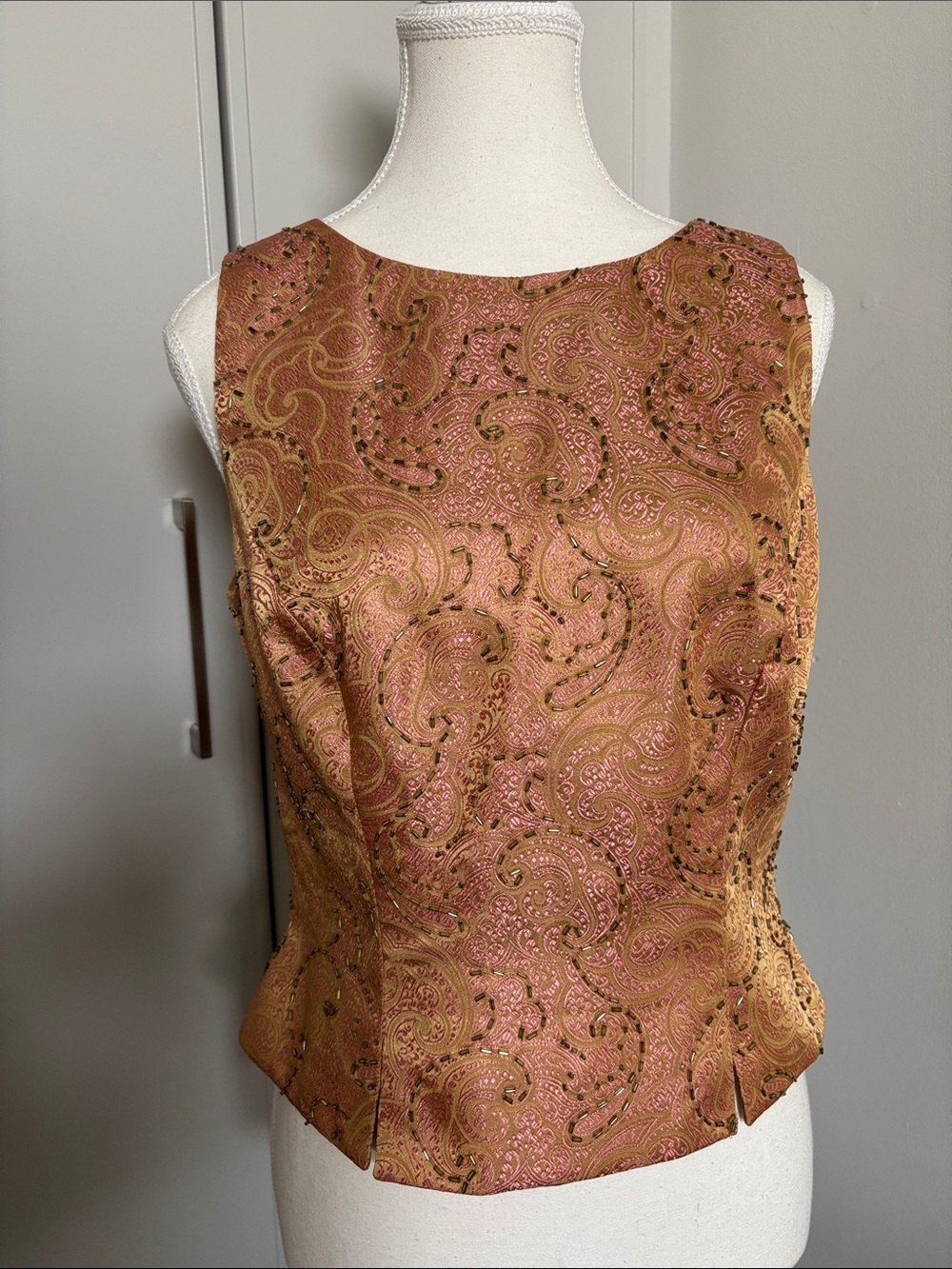 JS Collections Gold and Pink Two Piece Dress